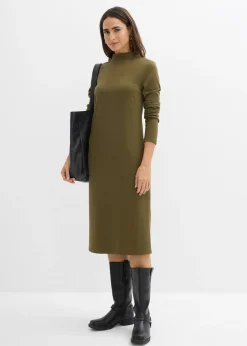 Robe en jersey milano à col montant