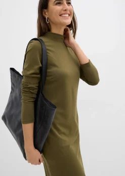 Robe en jersey milano à col montant