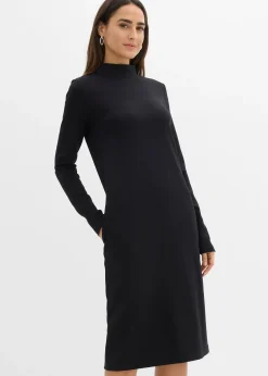 Robe en jersey milano à col montant