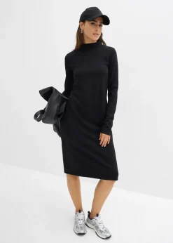 Robe en jersey milano à col montant