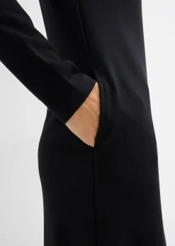 Robe en jersey milano à col montant