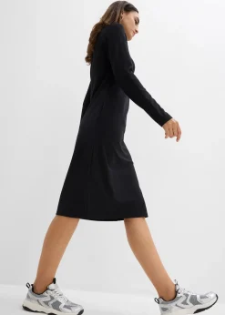 Robe en jersey milano à col montant