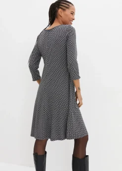 Robe en jersey milano de viscose mélangée avec motif jacquard