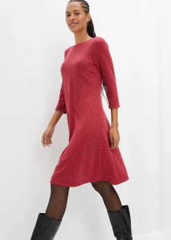 Robe en jersey milano de viscose mélangée avec motif jacquard