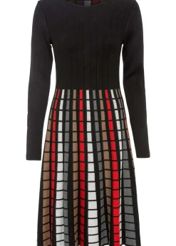 Robe en maille à carreaux