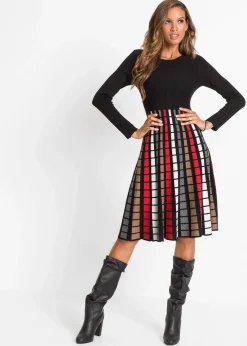 Robe en maille à carreaux