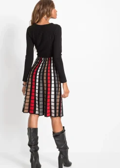 Robe en maille à carreaux