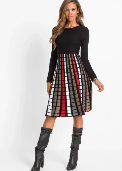 Robe en maille à carreaux