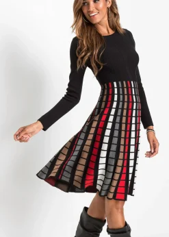 Robe en maille à carreaux