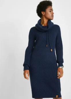 Robe en maille à col châle