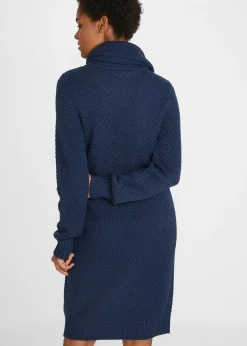 Robe en maille à col châle