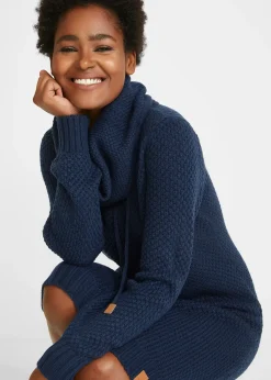 Robe en maille à col châle