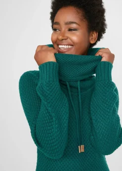 Robe en maille à col châle