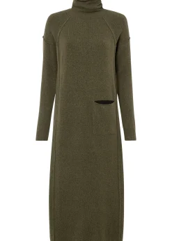 Robe en maille à col roulé