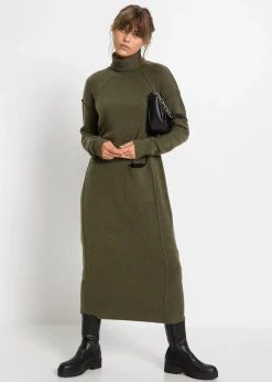 Robe en maille à col roulé