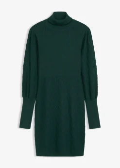 Robe en maille à col roulé