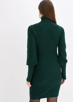 Robe en maille à col roulé