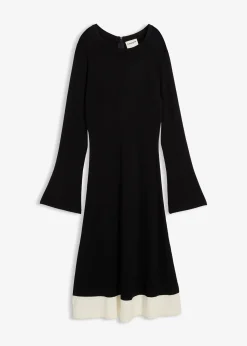 Robe en maille à détails contrastants