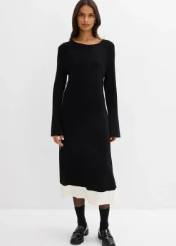 Robe en maille à détails contrastants