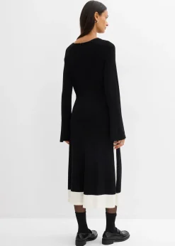 Robe en maille à détails contrastants