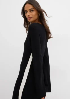 Robe en maille à détails contrastants