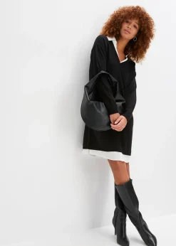 Robe en maille à empiècement chemisier