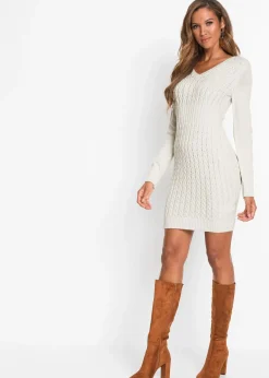 Robe en maille à motif torsadé