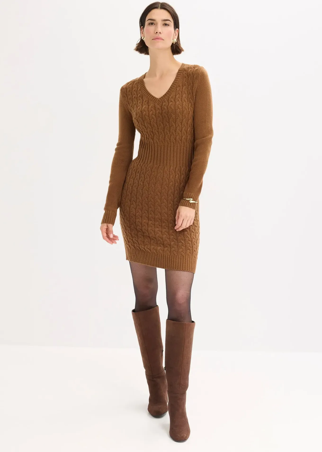 Robe en maille à motif torsadé