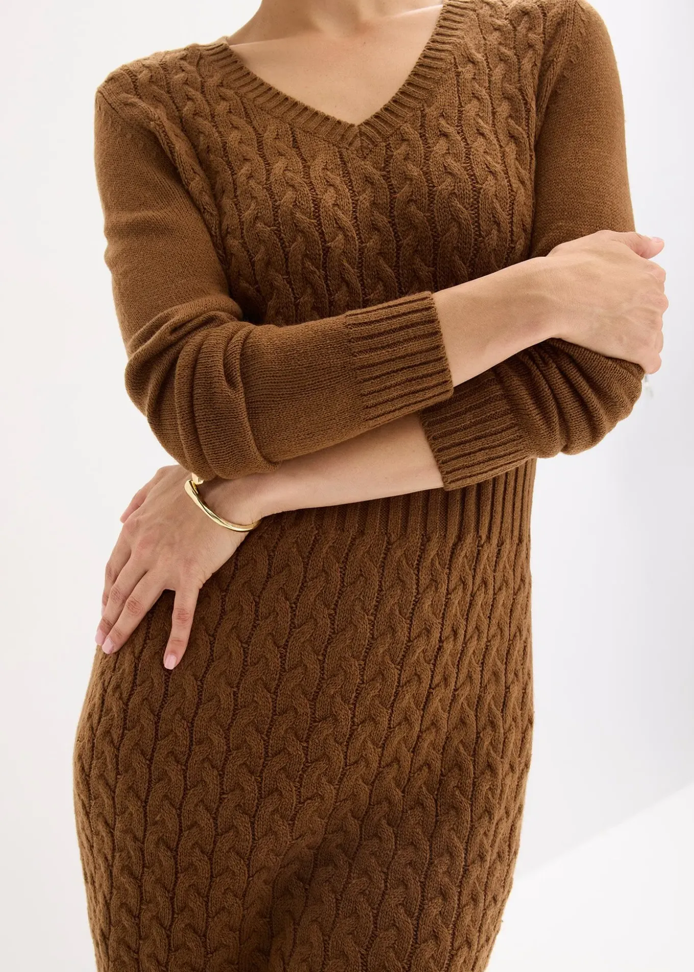 Robe en maille à motif torsadé