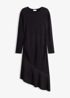 Robe en maille asymétrique en coton et cachemire