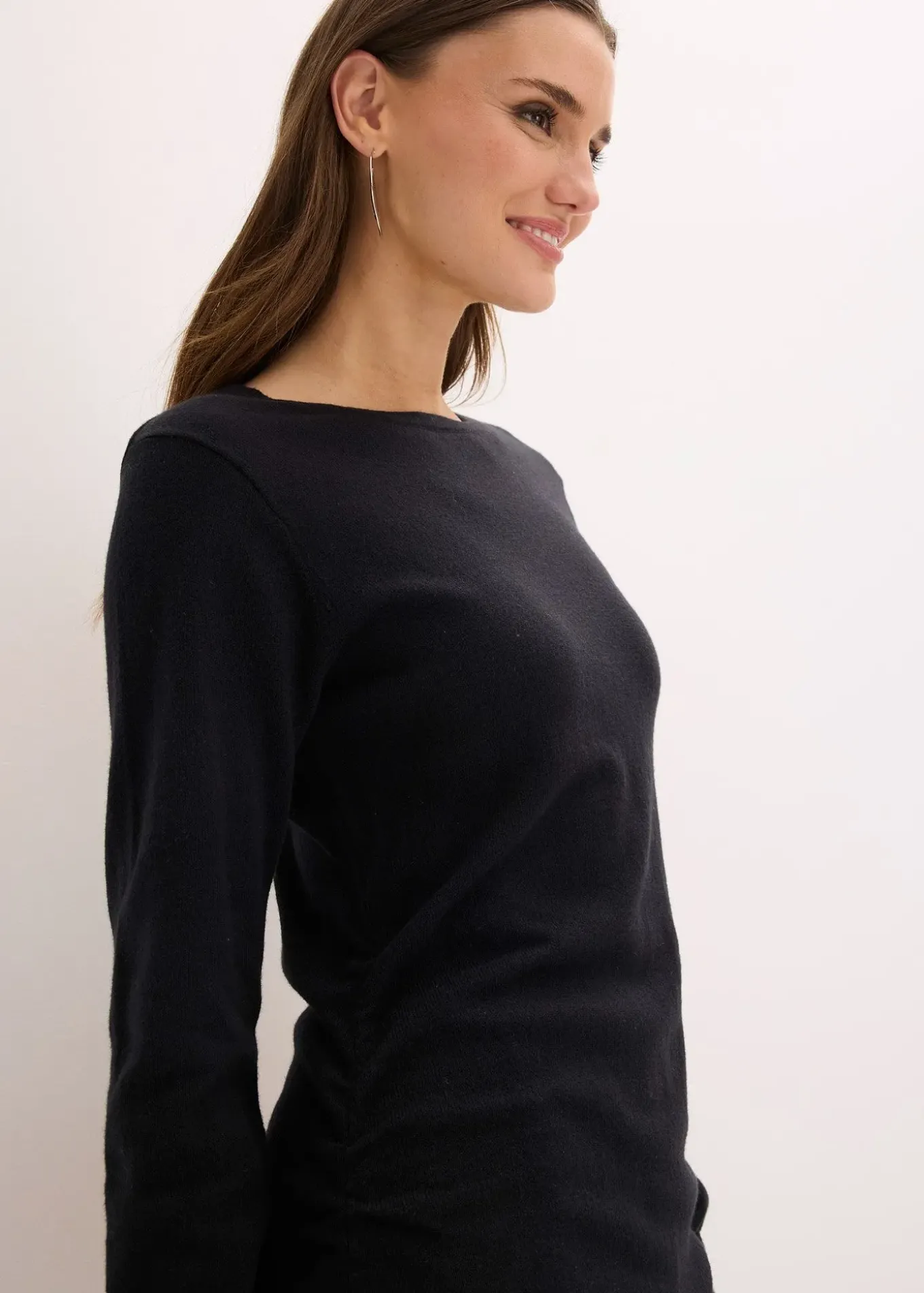 Robe en maille asymétrique en coton et cachemire