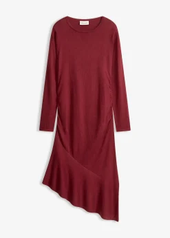 Robe en maille asymétrique en coton et cachemire