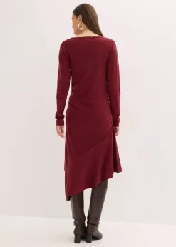 Robe en maille asymétrique en coton et cachemire