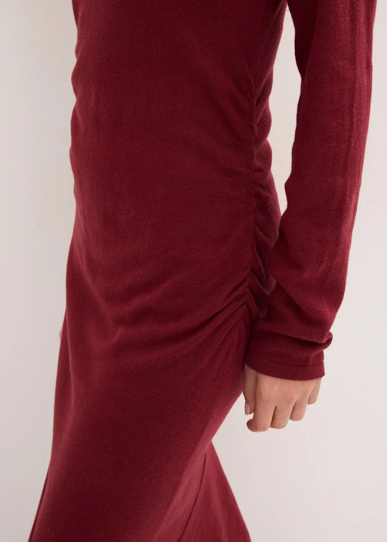 Robe en maille asymétrique en coton et cachemire