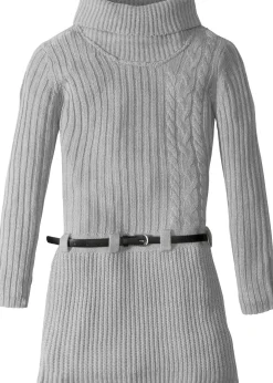 Robe en maille avec ceinture (ens. 2 pces)