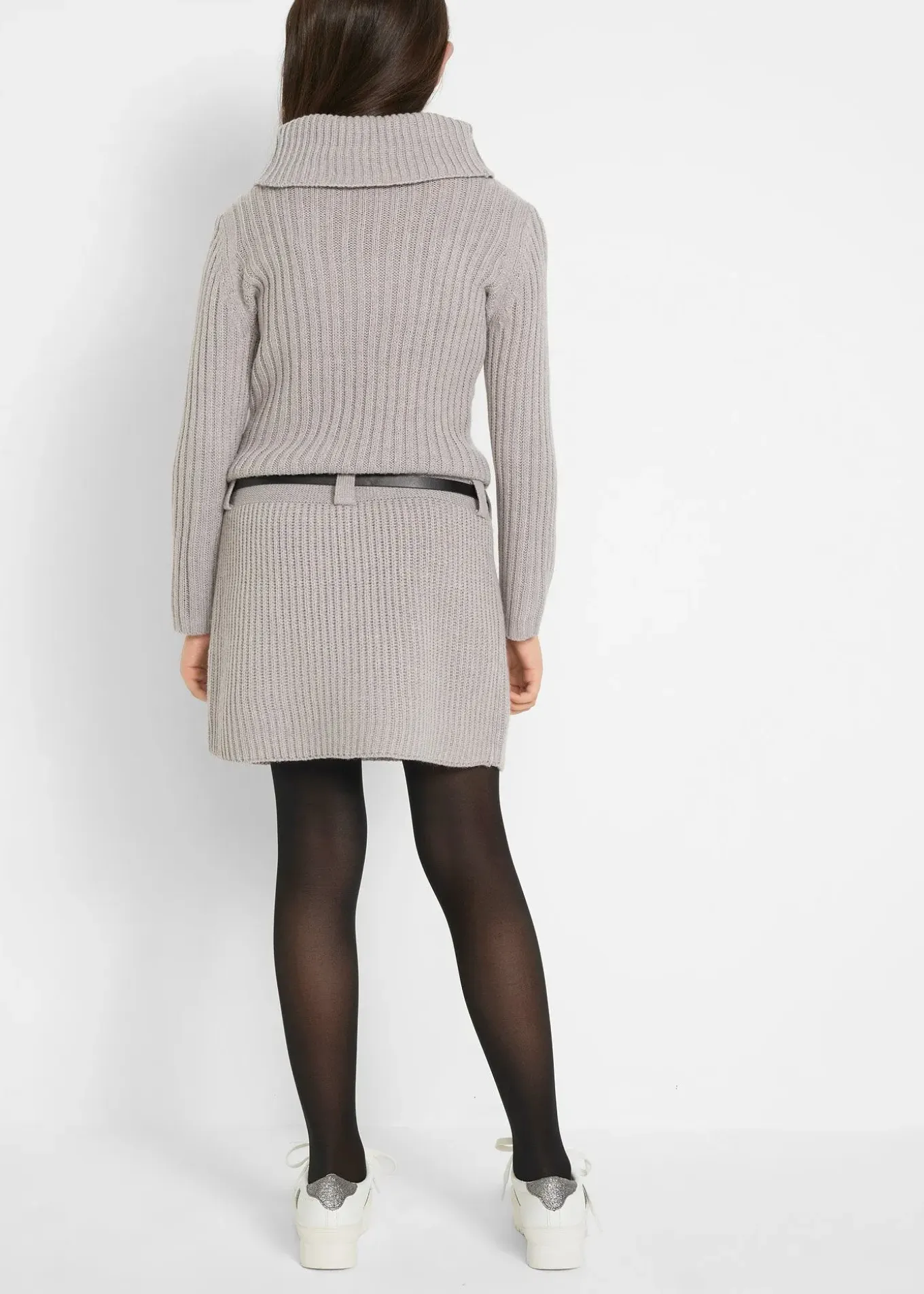 Robe en maille avec ceinture (ens. 2 pces)