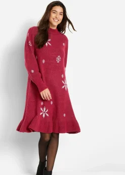 Robe en maille avec flocons de neige