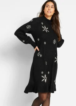 Robe en maille avec flocons de neige