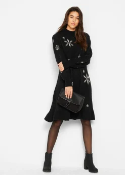 Robe en maille avec flocons de neige