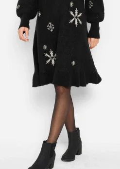 Robe en maille avec flocons de neige