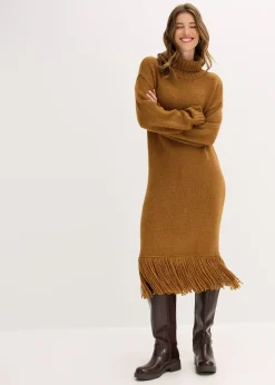 Robe en maille avec franges à la base