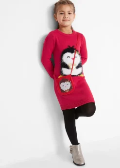 Robe en maille avec sac (ens. 2 pces)