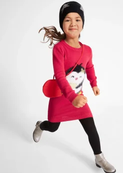 Robe en maille avec sac (ens. 2 pces)