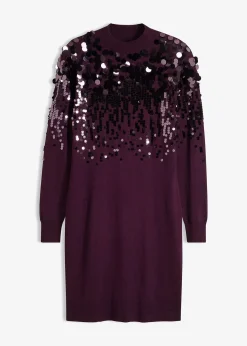 Robe en maille avec sequins sur le haut