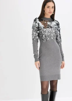 Robe en maille avec sequins sur le haut