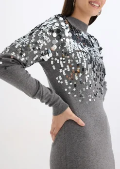 Robe en maille avec sequins sur le haut
