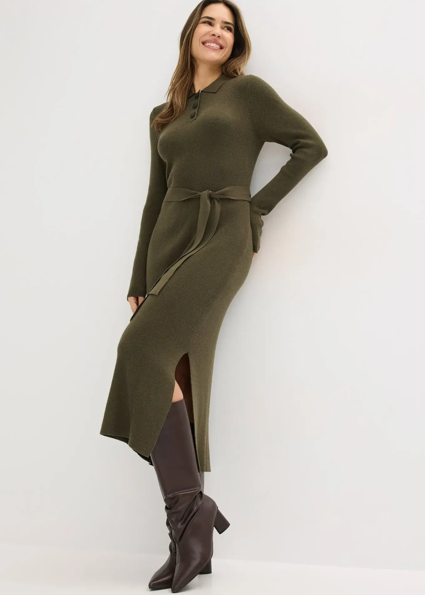 Robe en maille côtelée