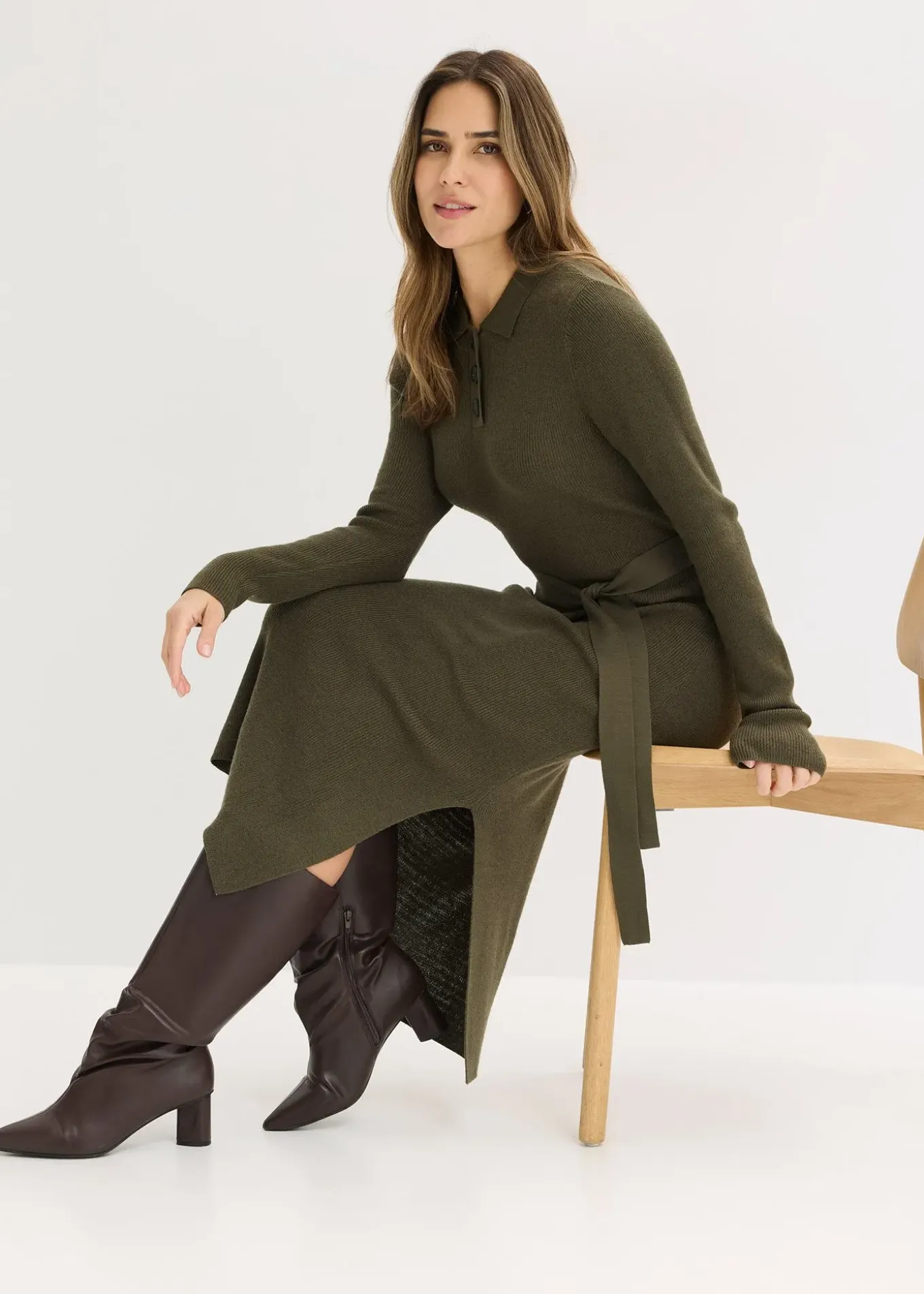 Robe en maille côtelée