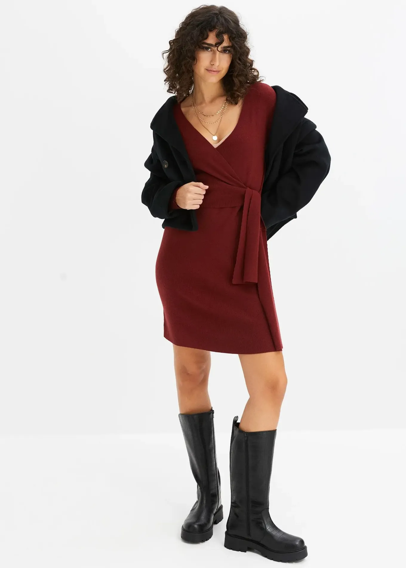 Robe en maille de viscose mélangée