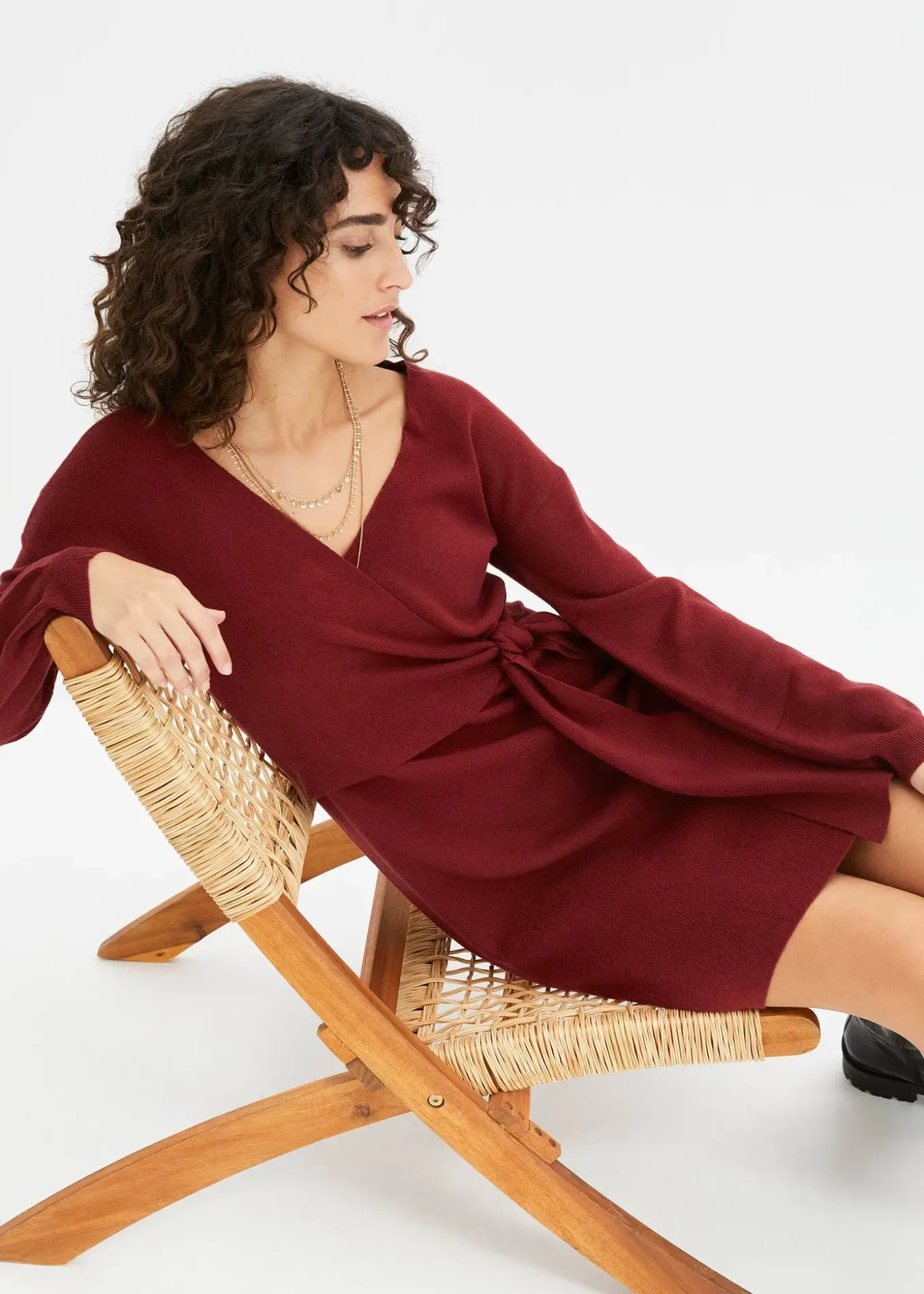 Robe en maille de viscose mélangée